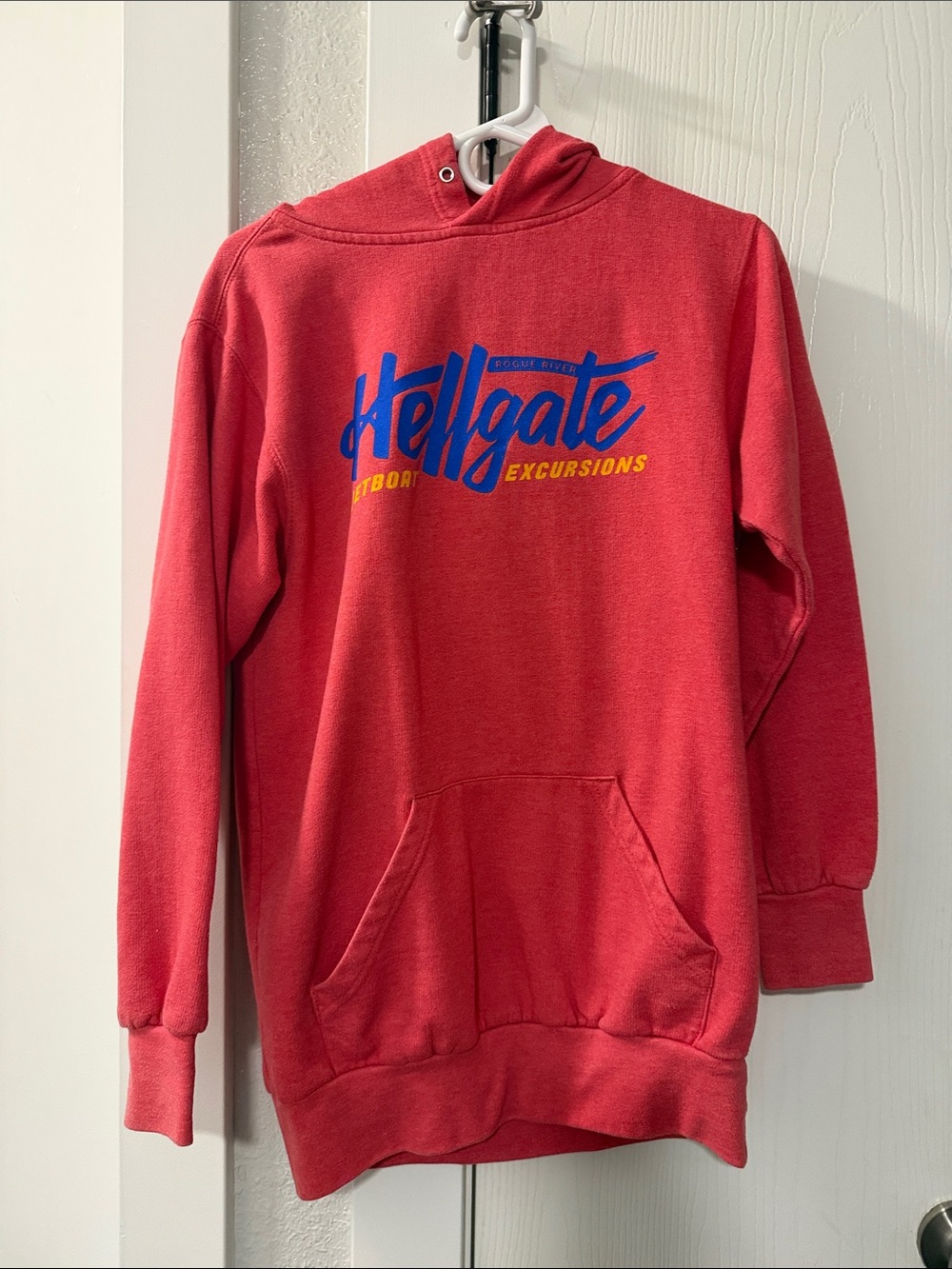MV Sport Red Hooded Sweatshirt with Blue & Yellow Logo